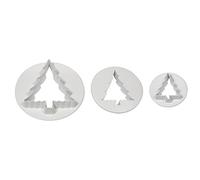 PME CT478 Lot de 3 Emporte Pièces Sapin de Noël, Plastique, Blanc, 5 x 5 x 5 cmCT478