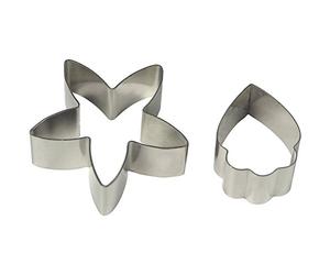 PME CY222 Lot de 2 Emporte Pièces Pétale d’Orchidée Cymbidium, Acier Inoxydable, Argent, 3 x 1.2 x 3.3 cm CY222