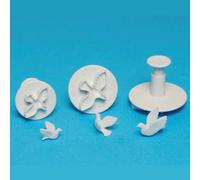 PME DV1010 Lot de 3 Emporte Pièces à Poussoir Colombes, Plastique, Blanc, 9 x 2 x 9 cmDV1010