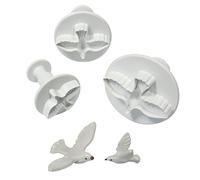 PME DV1010 Lot de 3 Emporte Pièces à Poussoir Colombes, Plastique, Blanc, 9 x 2 x 9 cmDV1010