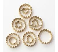 PME Ensemble d’Emporte-Pièces de Noël | 6 Emporte-Pièces Linzer | Étoile, Cœur, Bonhomme en Pain d’Épices, Sapin, Cercle et Lisse | Outils Festifs pour Biscuits et Pâtisseries de Noël