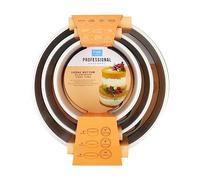 PME Ensemble de 3 moules à gâteau ronds à fond amovible - 76 mm de profondeur, Silber