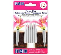 PME FP300 Lot de 12 Petits Tubes pour Fleurs, Plastique, Blanc, 0.5 x 0.5 x 5 cm