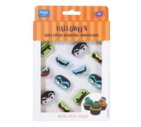 PME Halloween Décorations en Sucre Comestibles - Visages de Monstre (12 pièces)