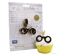 PME Harry Potter Emporte-Pièce pour Fondant & Biscuit, 2 pièces, Lunettes & Cicatrice d'Harry, Petit, L'or, Argenté