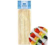 PME Lot de 100 grandes brochettes en bambou, bleu, rouge, chêne, jaune
