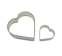 PME Lot de 2 Emporte pièces Cœur pour Biscuits et Gâteaux, Acier Inoxydable, Argent, , 7 x 2 x 7 cm SC606