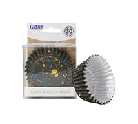 PME Lot de 30 caissettes à cupcakes doublées en aluminium Motif mouchetures noires et dorées