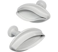 PME LY1002 Lot de 2 Emporte Pièce à Poussoir Lys Nervuré, Plastique, Blanc, 3 x 3 x 4 cmLY1002
