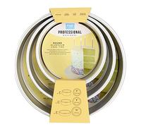 PME - Moules à Gâteaux Ronds 15.2, 20.3, 25.4 cm x 5.1 cm de Profondeur, Lot de 3 RNDB68102, Plata