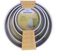 PME - Moules à Gâteaux Ronds 15, 20, 25, 30 cm x 5 cm de Profondeur, Lot de 4, Plata