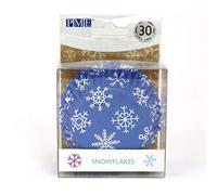 PME Noël Caissettes à cupcakes en Aluminium - Flocons de Neige (30 pièces), White
