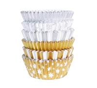 PME Noël Caissettes à cupcakes en Aluminium - Métalliques Or & Argent (100 pièces)