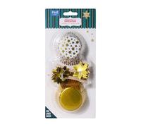 PME Noël Kit de Caissettes à cupcakes et Toppers - Étoiles Dorées (Set de 24)