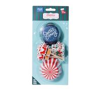 PME Noël Kit de Caissettes à cupcakes et Toppers - Le Père Noël arrive en Ville (Set de 24)