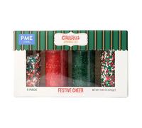 PME Noël Set de 4 Sprinkles - Joie Festive (420g)