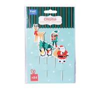 PME Noël Toppers Décorations de Cupcake - Père Noël & Amis (24 pièces)