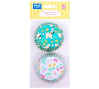 PME Pâques Caissettes à cupcakes en Aluminium - Prairie Printanière, Set de 60