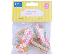PME Pâques Décorations de Cupcake - Joyeuses Pâques, Set de 24