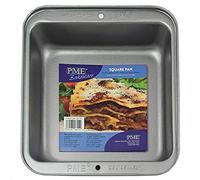 PME - Plat Carré Anti-adhérent en Acier au Carbone 204 mm x 46 mm de Profondeur, Silver