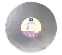 PME Plateaux à gâteau Ronds avec Bordure Lisse, Argentée (12" / 30cm)