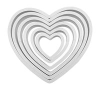 PME PNH2 Lot de 6 Emporte Pièces Cœur, Plastique, Blanc, 11 x 1 x 11 cm PNH2