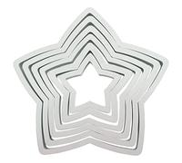 PME PNS6 Lot de 6 Emporte Pièces Etoile, Plastique, Blanc, 11.8 x 1 x 11.8 cm PNS6