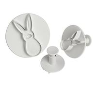 PME RA498 Lot de 3 Emporte Pièces à Poussoir Lapin, Plastique, Blanc, 9.5 x 2 x 9.5 cmRA498