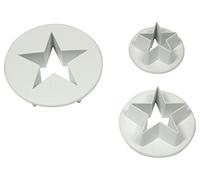 PME SA701 Lot de 3 Emporte Pièces Etoile, Plastique, Blanc, 4 x 4 x 2 cmSA701