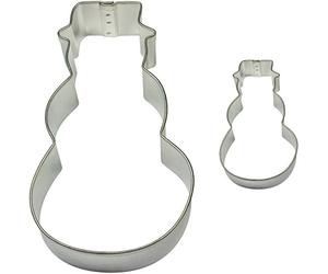 PME SC601 Lot de 2 Emporte pièces Bonhomme de Neige pour Biscuits et Gâteaux, Acier Inoxydable, Argent, 10 x 2 x 6 cm SC601