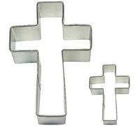 PME SC604 Lot de 2 Emporte pièces Croix pour Biscuits et Gâteaux, Acier Inoxydable, Argent, 10 x 2 x 7 cm SC604