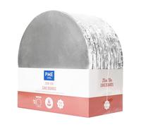 PME Set de 10 Plateaux à gâteau Ronds avec bords enveloppés, Argentées (10" / 25cm), Argentée