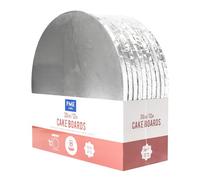 PME Set de 10 Plateaux à gâteau Ronds avec bords enveloppés, Argentées (12" / 30cm), Argentée