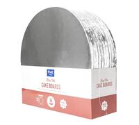 PME Set de 10 Plateaux à gâteau Ronds avec bords enveloppés, Argentées (14" / 35cm)