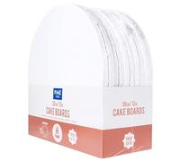 PME Set de 10 Plateaux à gâteau Ronds avec bords enveloppés, Blanches (12" / 30cm), Blanche