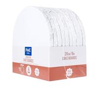 PME Set de 10 Plateaux à gâteau Ronds avec bords enveloppés, Blanches (8" / 20cm), Blanche