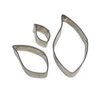 PME SL252 Lot de 3 Emporte Pièces Feuille, Acier Inoxydable, Argent, 6 x 1.2 x 4 cm SL252