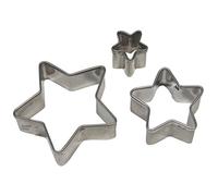 PME SS253 Lot de 3 Emporte Pièces Étoile, Acier Inoxydable, Argent, 6 x 1.2 x 5 cm SS253