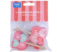 PME Toppers pour gâteaux Saint Valentin - Cœurs en Bonbon, Set de 24