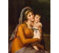 PMEFGJDPE Art Mural Toile Affiche de Peinture Portrait de la baronne Anna Sergueïevna Stroganova avec son fils par Elisabeth Louise Vigée Lebrun Pour la Décoration du Salon 60x90cm