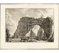 PMEFGJDPE Art Mural Toile Affiche de Peinture Vestiges d'un portique couvert ou d'un cryptoportique dans une villa de Domitien par Battista Piranesi Pour la Décoration du Salon 60x90cm