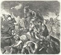 PMEFGJDPE Célèbre Affiche Artistique Images Peintures Attila le Hun après l'attaque décisive par Hermann Vogel Art Mural Moderne Pour la Décoration Murale 60x90cm