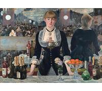 PMEFGJDPE Célèbre Affiche Artistique Images Peintures BarFolies bergère d'Edouard Manet Art Mural Moderne Pour la Décoration Murale 60x90cm