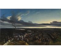 PMEFGJDPE Célèbre Affiche Artistique Images Peintures Bataille de Monmirail en France Février par Horace Vernet Art Mural Moderne Pour la Décoration Murale 60x90cm