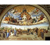 PMEFGJDPE Célèbre Affiche Artistique Images Peintures Dispute du Saint-Sacrement par Raffaello Sanzio Raphael Art Mural Moderne Pour la Décoration Murale 60x90cm