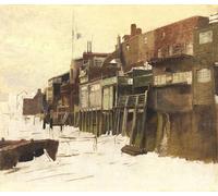 PMEFGJDPE Célèbre Affiche Artistique Images Peintures Esquisse pour London River par Charles Napier Hemy Art Mural Moderne Pour la Décoration Murale 60x90cm