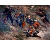 PMEFGJDPE Célèbre Affiche Artistique Images Peintures Guerre de la bataille de Champigny par Jean Baptiste Edouard Detaille Art Mural Moderne Pour la Décoration Murale 60x90cm