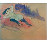 PMEFGJDPE Célèbre Affiche Artistique Images Peintures Hélène Withstockings de Marianne Von Werefkin Art Mural Moderne Pour la Décoration Murale 60x90cm