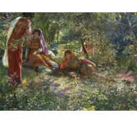 PMEFGJDPE Célèbre Affiche Artistique Images Peintures Jeunes femmes se reposant dans le jardin d'El Biar à Alger par Georges Antoine Rochegrosse Art Mural Moderne Pour la Décoration Murale 60x90cm