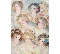 PMEFGJDPE Célèbre Affiche Artistique Images Peintures la veuve joyeuse par un artiste célèbre Art Mural Moderne Pour la Décoration Murale 60x90cm
